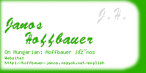 janos hoffbauer business card